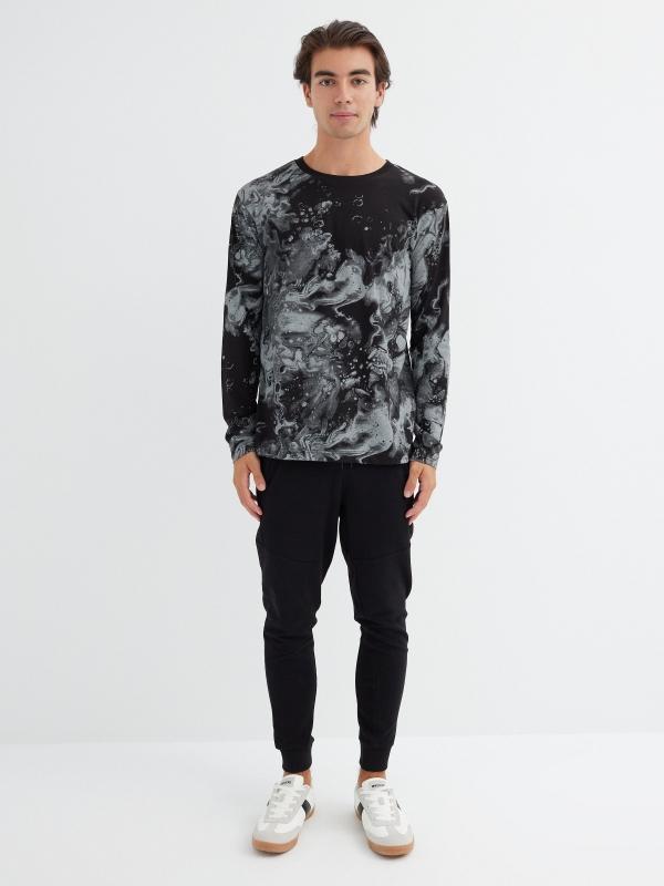 In Side Camiseta Negra Psicodélico