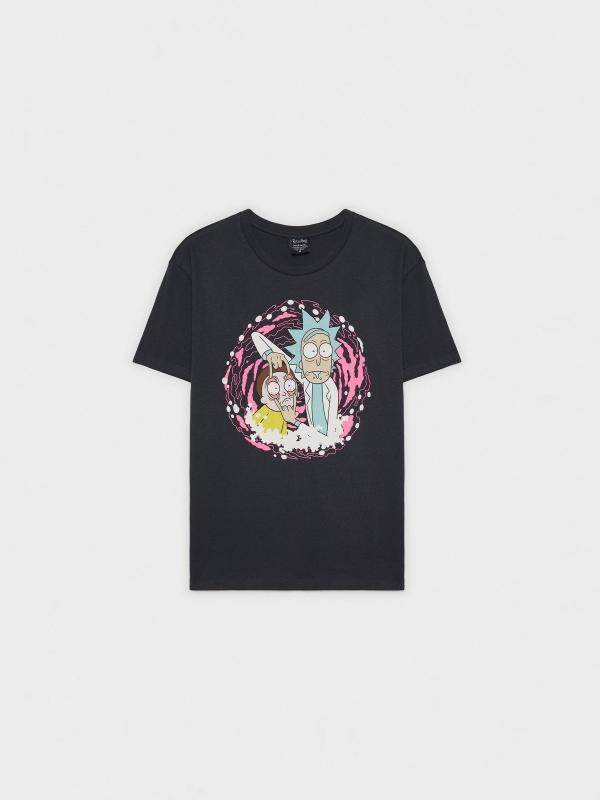 In Side Camiseta Negra Ricky&Morty