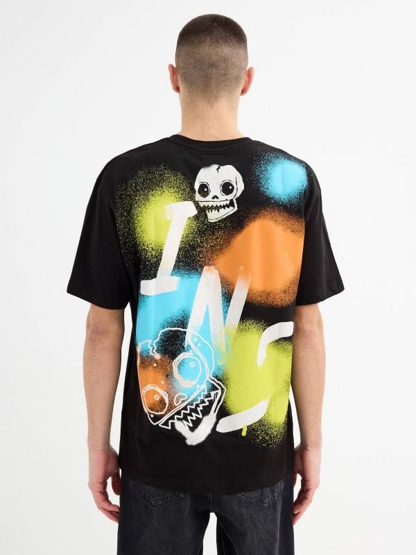 In Side Camiseta Oversize Calavera Graffiti