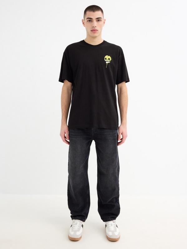 In Side Camiseta Oversize Calavera Graffiti