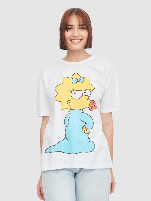 In side Camiseta oversize Maggie Simpson