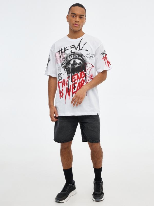 In Side Camiseta Oversized Con Estampado Graffiti