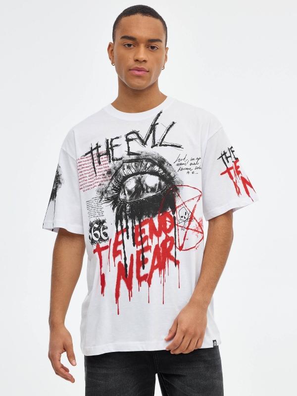 In side Camiseta oversized con estampado graffiti