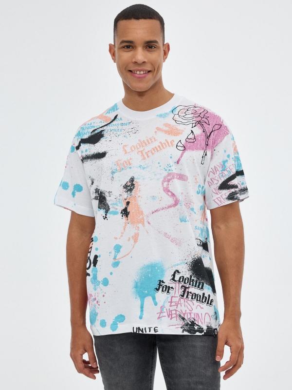 In side Camiseta oversized graffiti