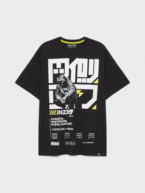 In Side Camiseta Oversized Print Japonés