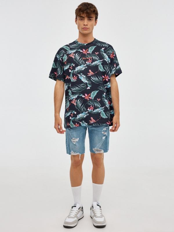 In Side Camiseta Oversized Tropical