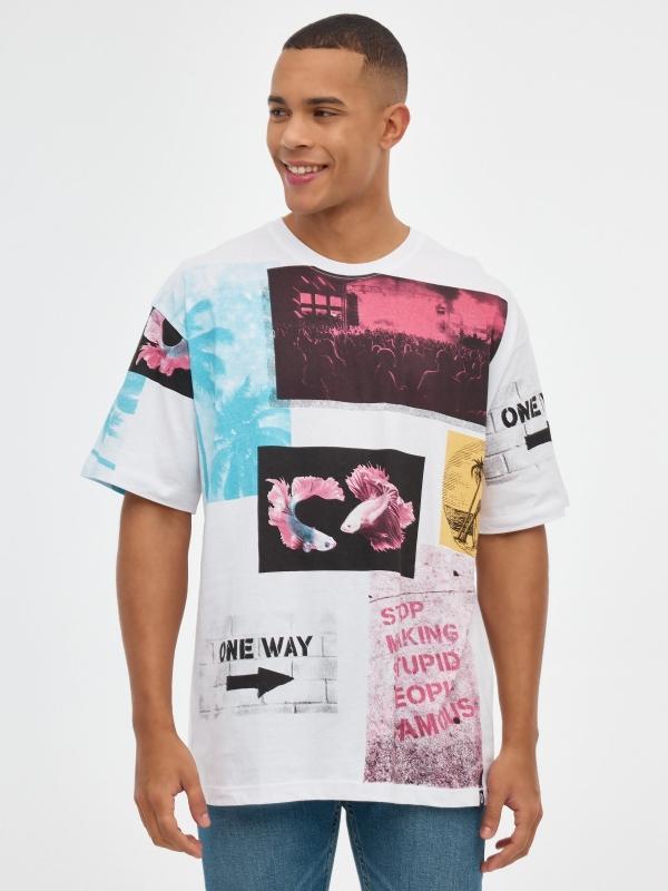 In side Camiseta oversized tropical