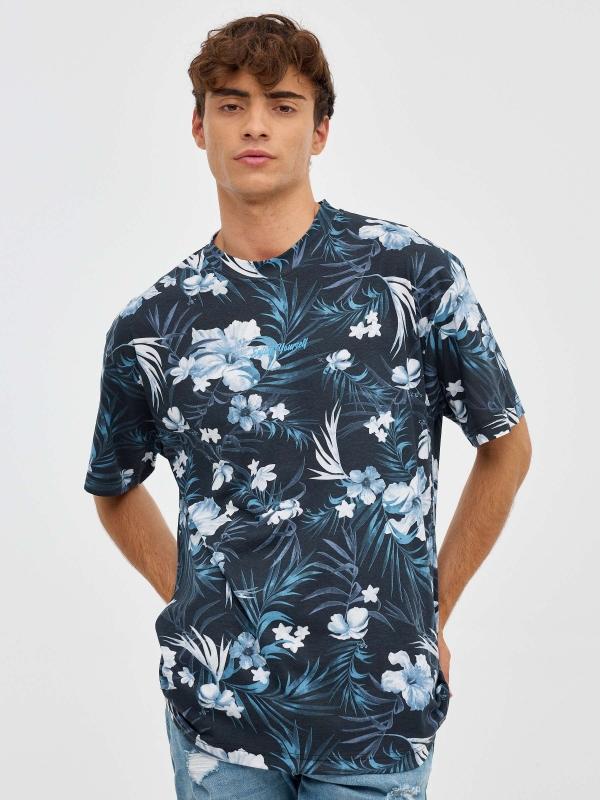In side Camiseta oversized tropical