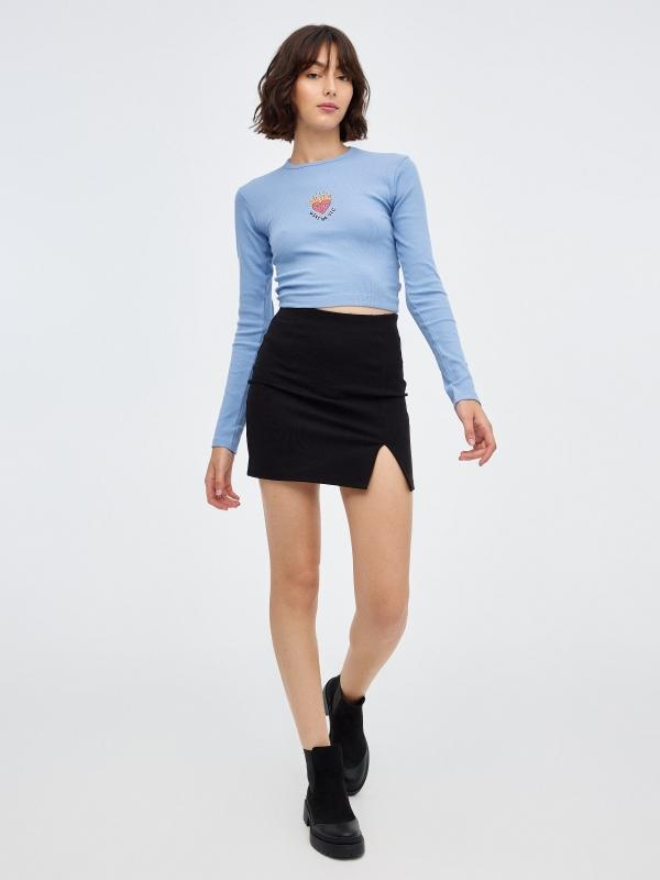 In Side Camiseta Print Corazón En Llamas