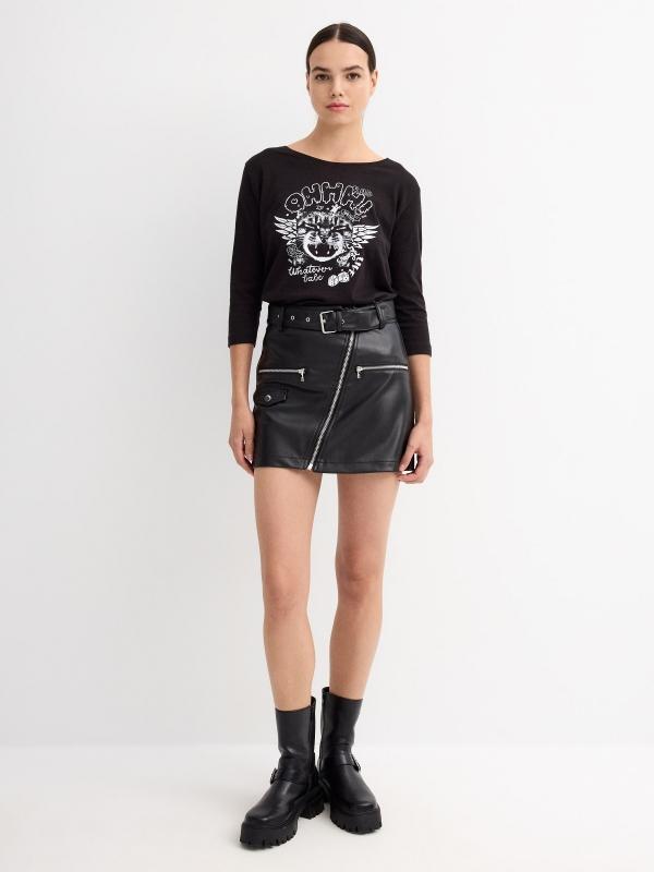 In Side Camiseta Print Gato