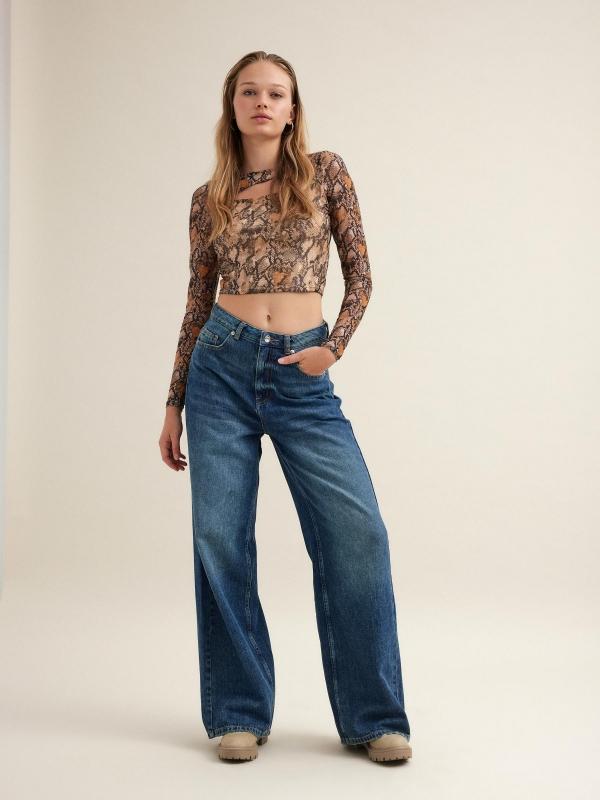 In Side Camiseta Print Piel De Serpiente