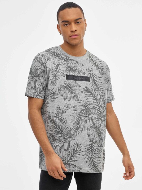 In Side Camiseta Print Tropical Con Grafico