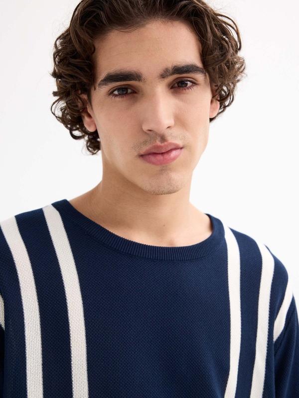 In Side Camiseta Punto Manga Corta Rayas