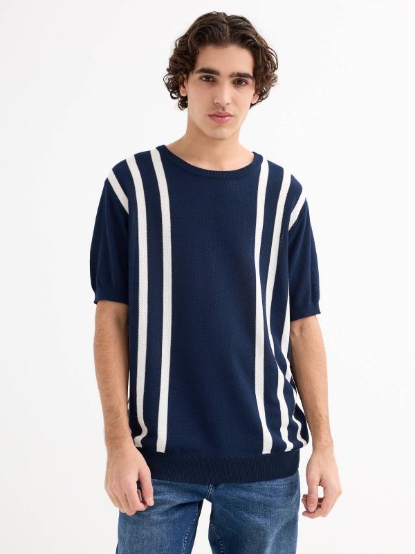 In side Camiseta punto manga corta rayas