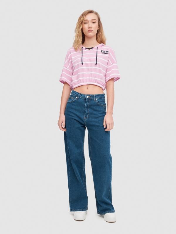 In Side Camiseta Rayas Con Capucha