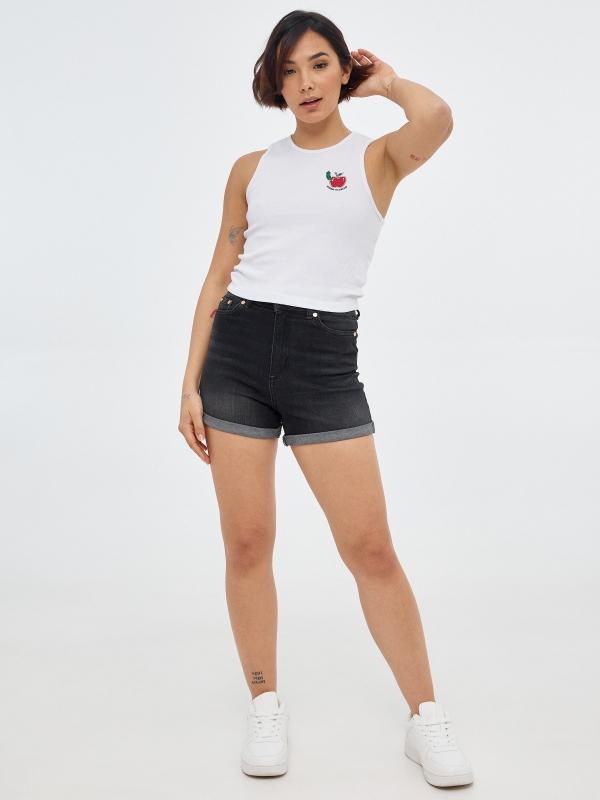 In Side Camiseta Rib Con Estampado