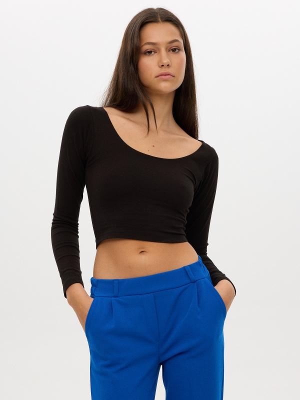 In side Camiseta rib lace up