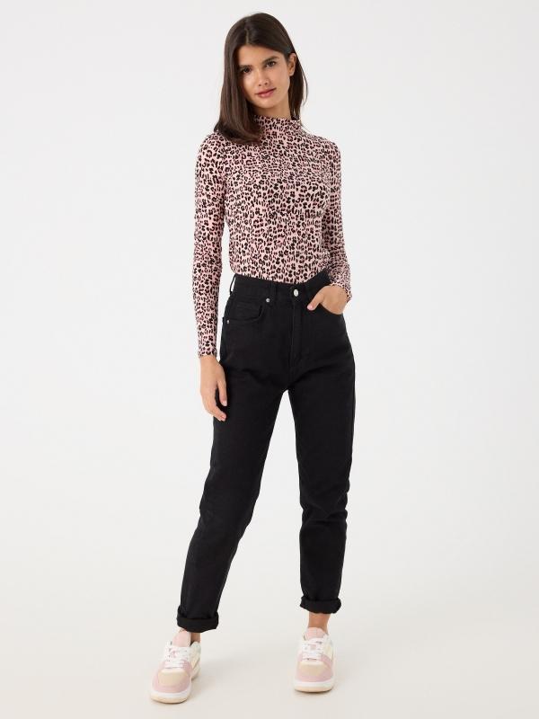 In Side Camiseta Rosa Animal Print