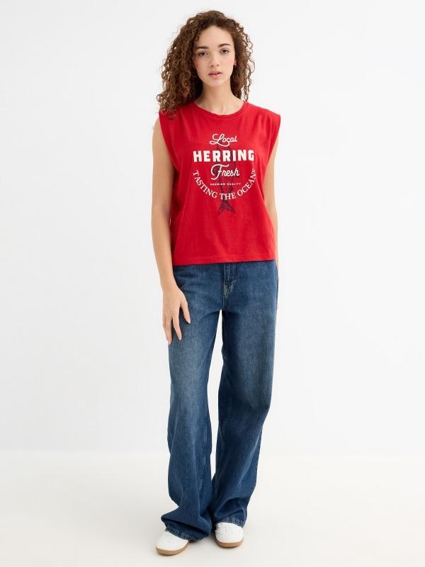 In Side Camiseta Sin Mangas Estampada