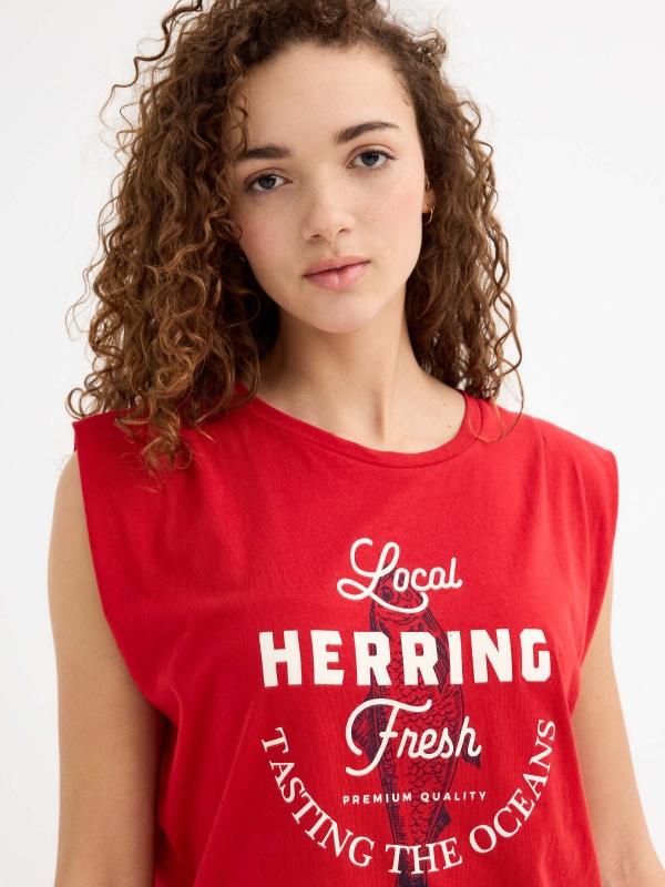 In Side Camiseta Sin Mangas Estampada