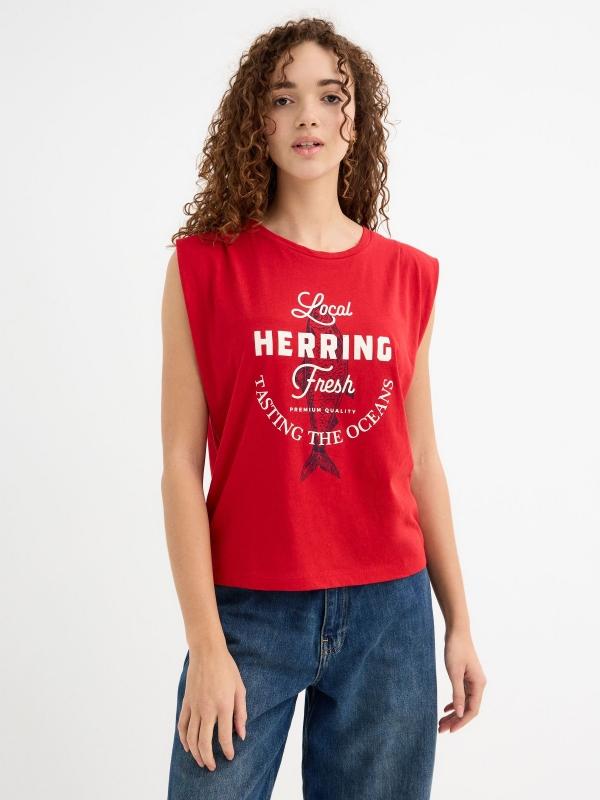 In side Camiseta sin mangas estampada