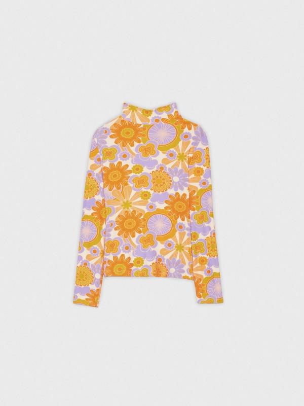 In Side Camiseta Slim Cuello Alto Flores