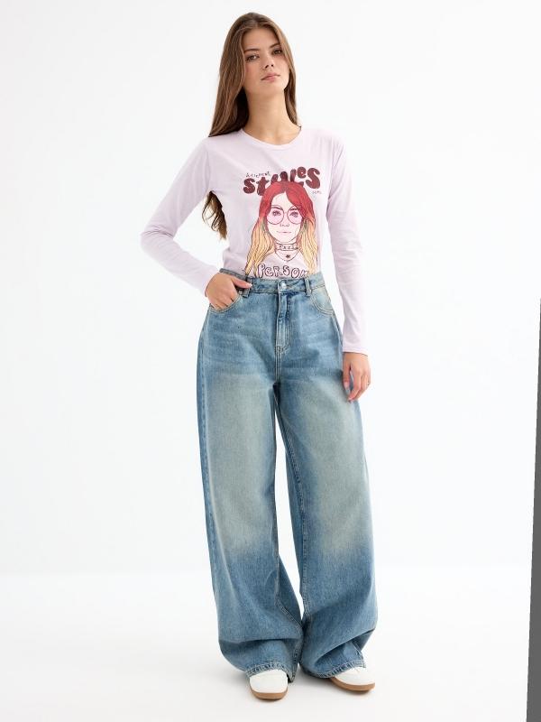 In Side Camiseta Slim Gráfica Mujer