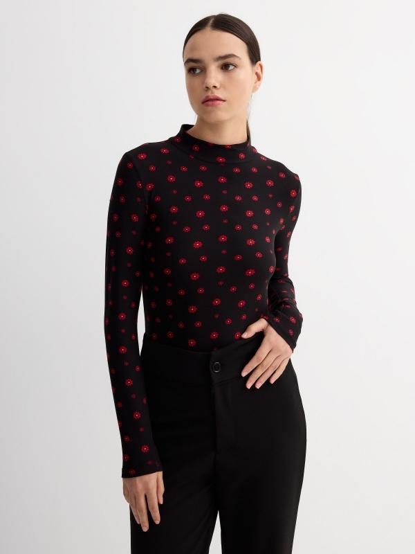 In side Camiseta slim perkins con flores