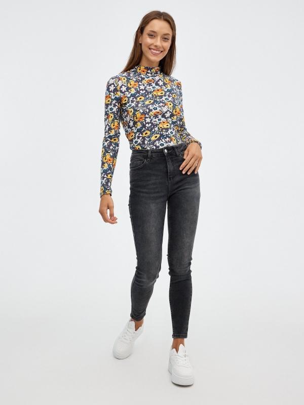In Side Camiseta Slim Perkins Print Floral