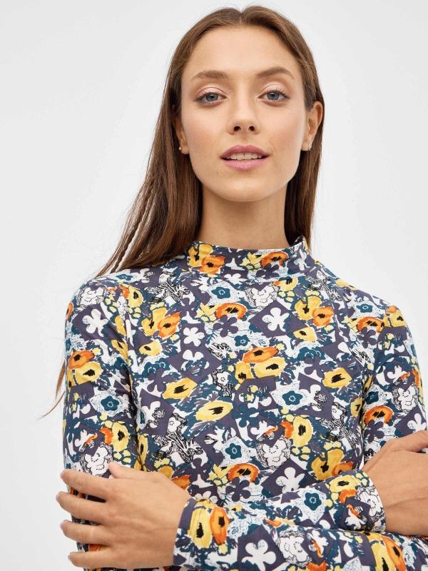 In Side Camiseta Slim Perkins Print Floral