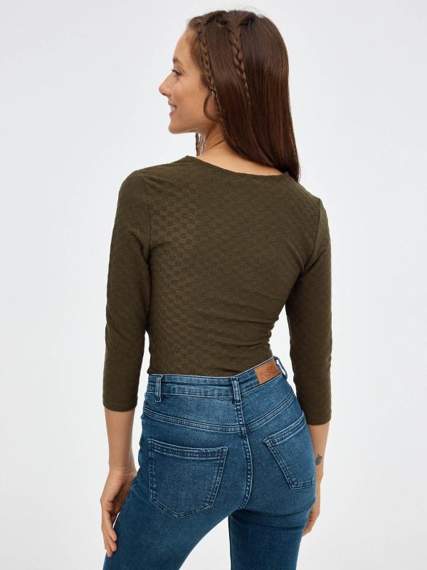 In Side Camiseta Slim Print Cuadros Cut Out