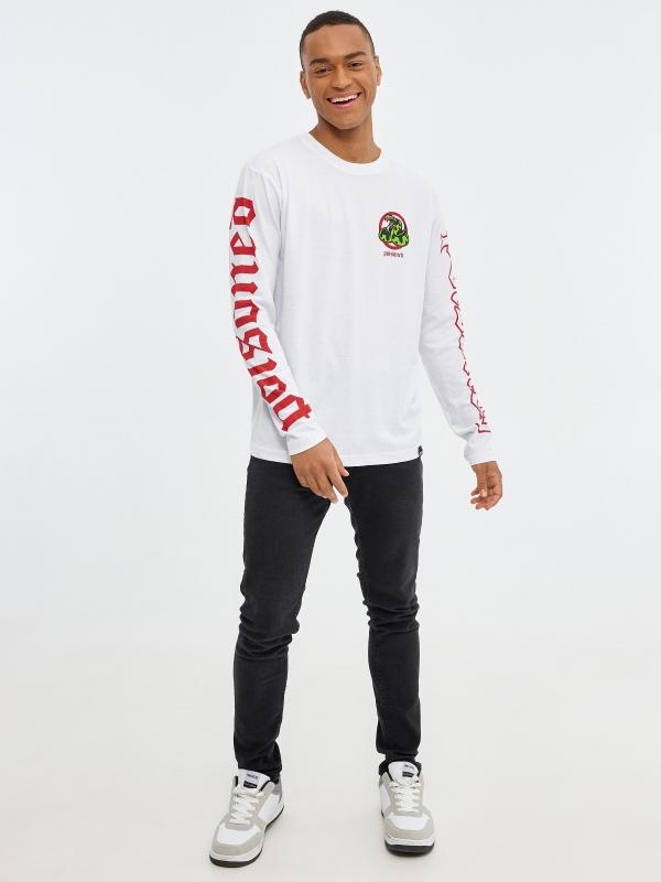 In Side Camiseta Snake Print En Las Mangas