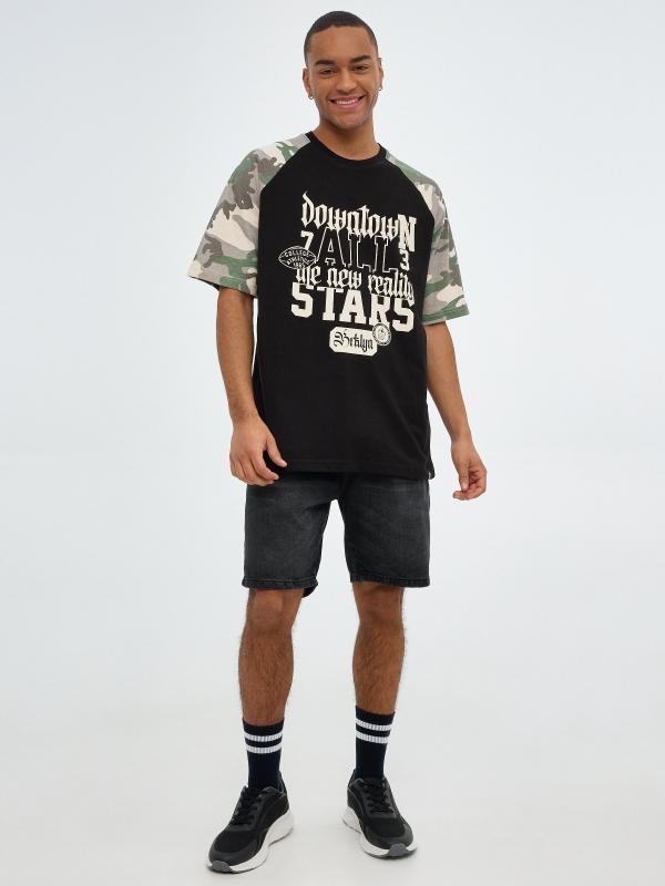 In Side Camiseta Texto Y Camuflaje