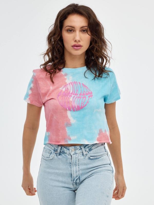 In side Camiseta tie dye con estampado