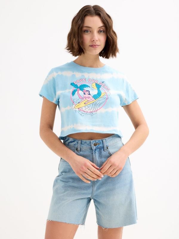 In side Camiseta tie dye sirena surfera