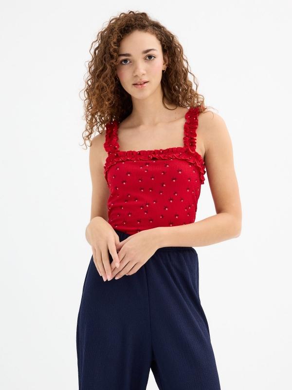 In side Camiseta tirantes goma canilla