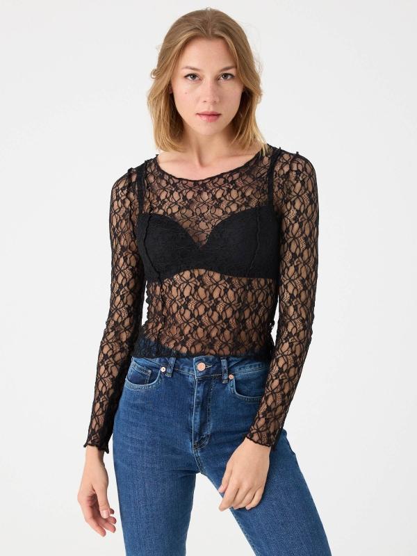 In side Camiseta transparente blonda