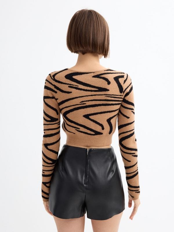 In Side Cárdigan Cropped Estampado