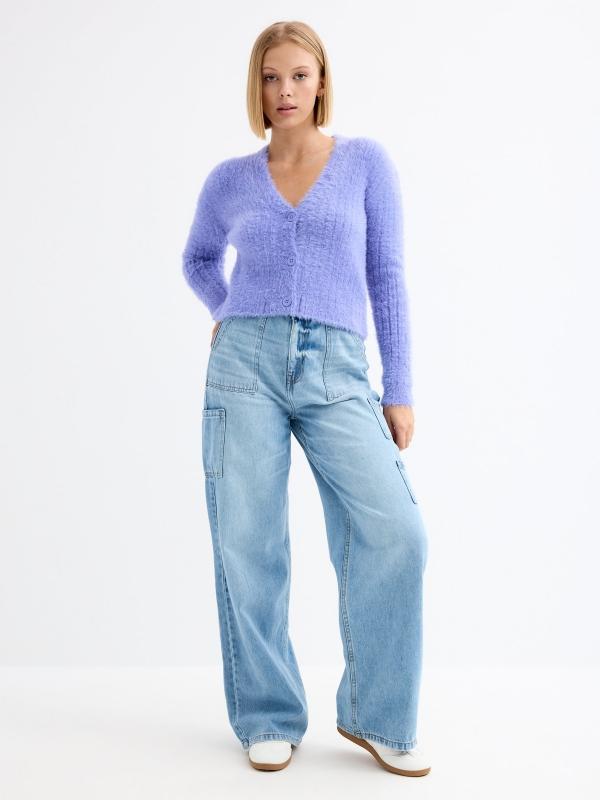 In Side Cardigan Tejido Efecto Pelo