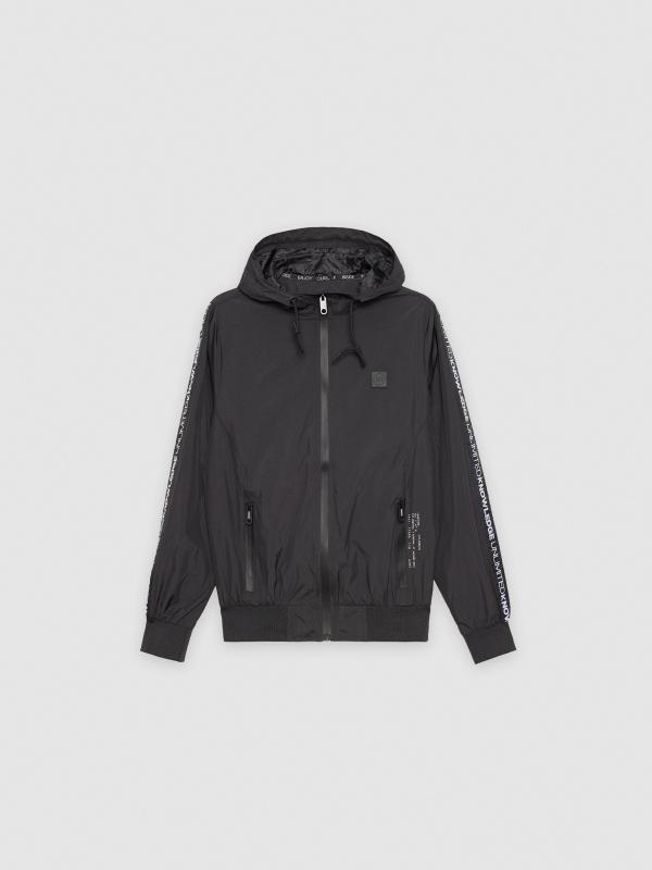 In Side Cazadora Abierta Con Texto