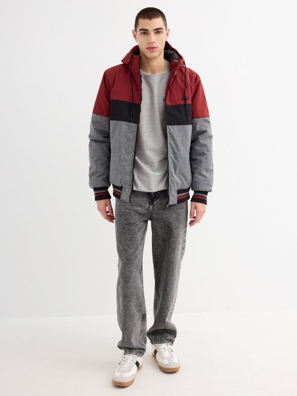 In Side Cazadora Acolchada Capucha Bloques