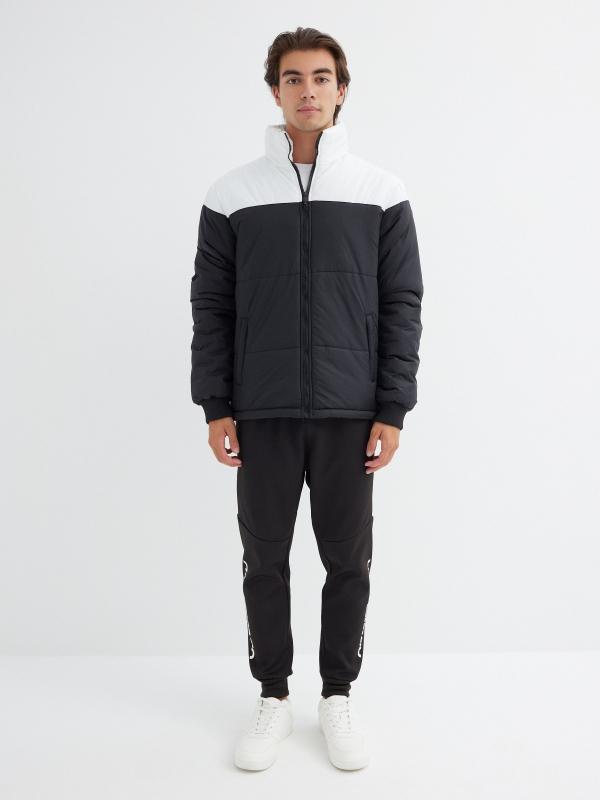 In Side Cazadora Acolchada Color Block