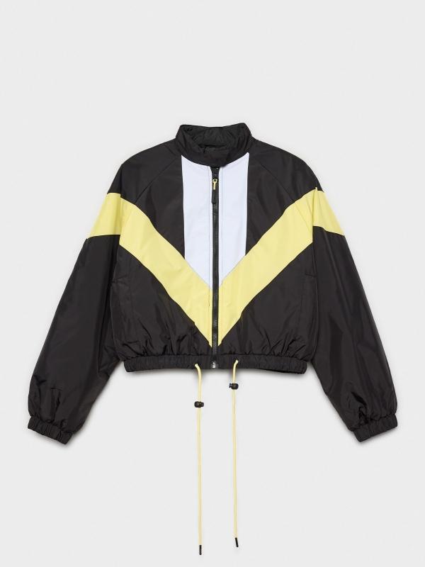 In Side Cazadora Acolchada Combinada Cropped