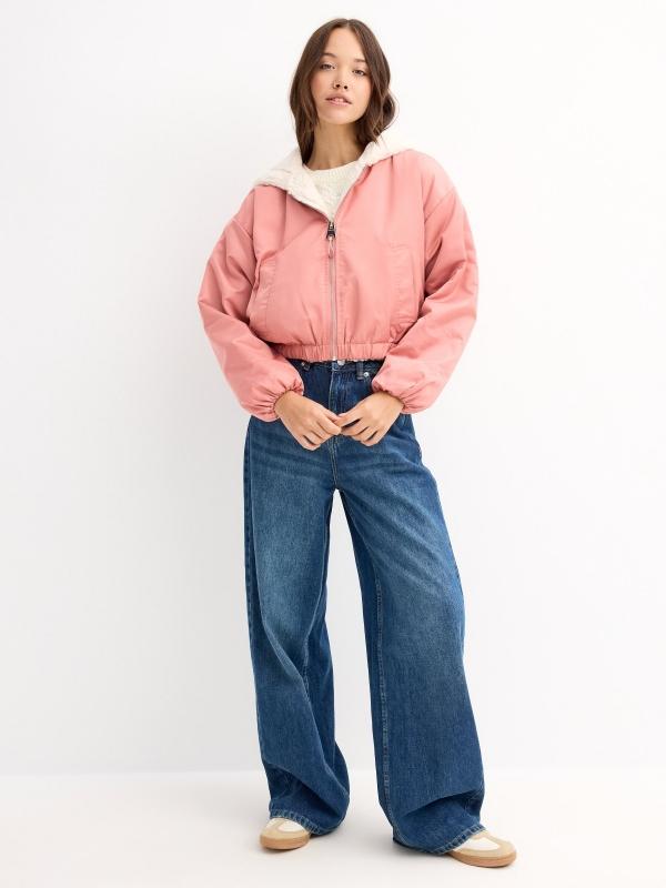 In Side Cazadora Capucha Pelo