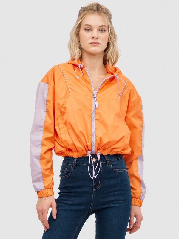 In side Cazadora color block