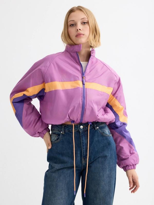 In side Cazadora color block