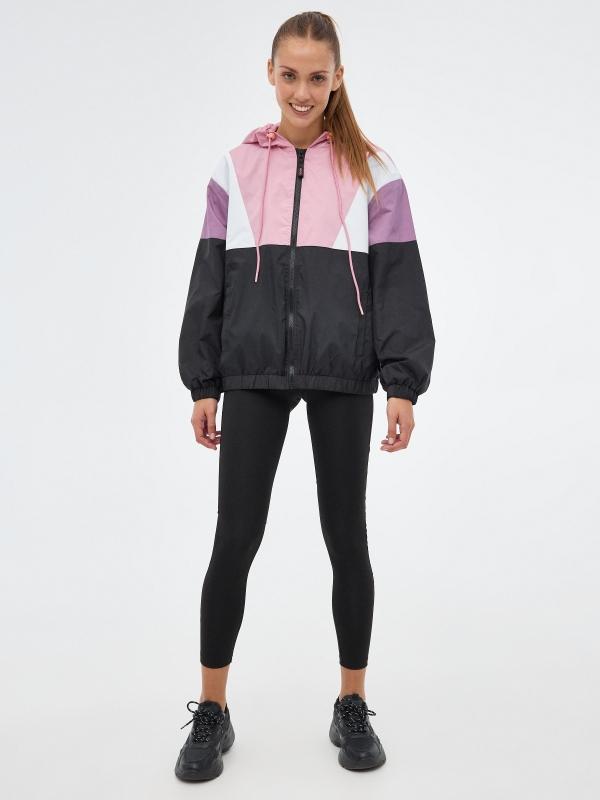 In Side Cazadora Colorblock Rosa