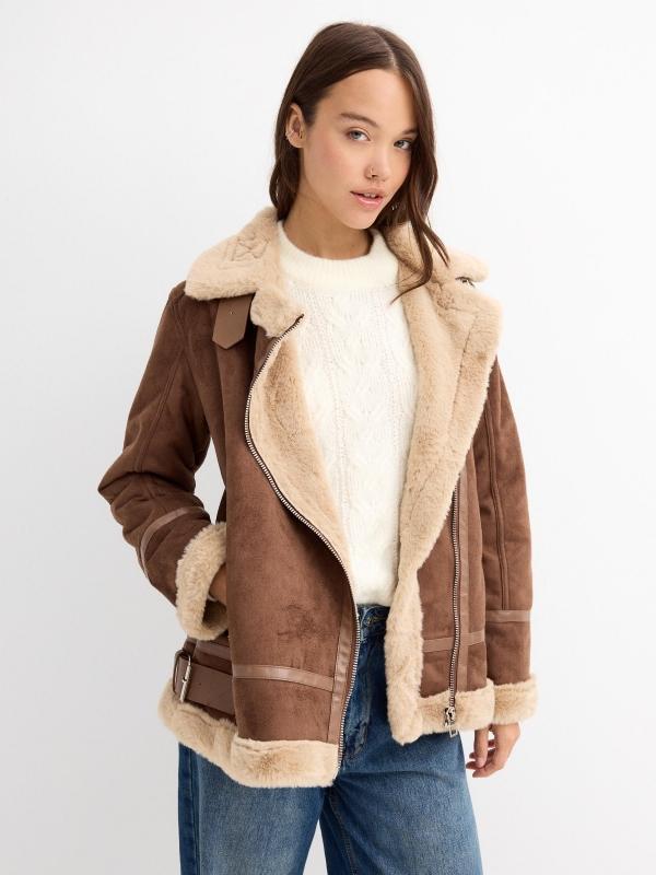 In side Cazadora doble faz antelina marrón