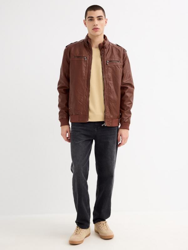 In Side Cazadora Efecto Piel