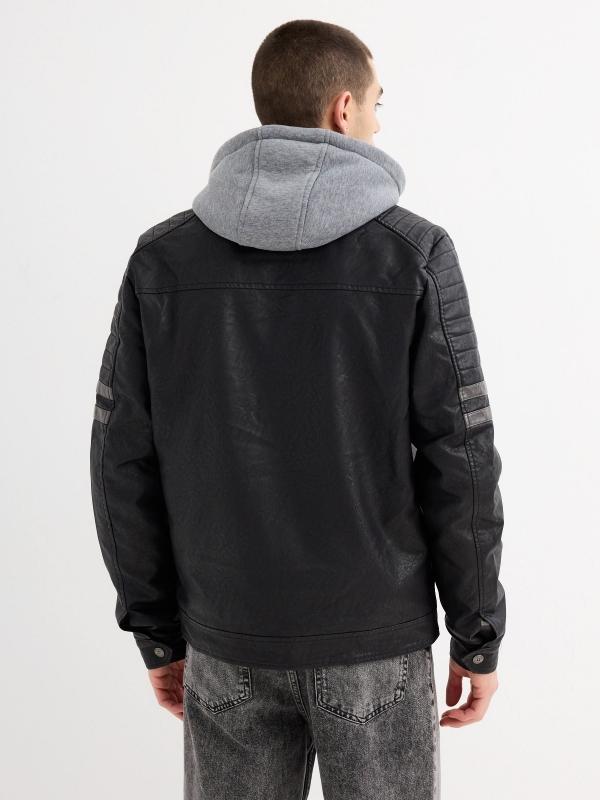 In Side Cazadora Polipiel Capucha Combinada